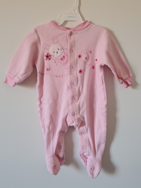 Carter's Other - Carter's Embroidered Sweet Pink Bunny Footed Sleeper Baby Girl Size 6 Months